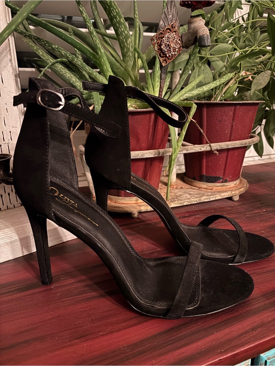 Olivia Ferguson Shoes - Olivia Ferguson Women's Black Suede Ankle-Strap High Heels size 11